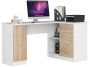 Corner desk NORE B20, right, white/oak