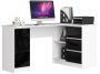 Corner desk NORE B20, right, white/black