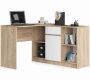 Corner desk NORE B-17, white/oak
