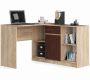 Corner desk NORE B-17, oak/dark brown