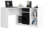 Desk with chest of drawers NORE B17, white/black