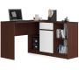 Corner desk NORE B-17, dark brown/white