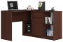 Desk with chest of drawers NORE B17, dark brown