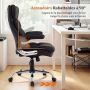 Office chair, With folding armrests, Black, 74 × 110–120 × 71 cm