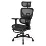 Office chair, With footrest, Black, 71 × 115–123 × 71 cm