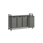 Laundry basket with shelf 140L., gray/black