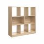 Wooden bookcase, 8 compartments