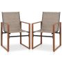 Set of 2 garden chairs 59x55.5x86cm., brown