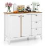 Kitchen cabinet 106x40x80cm., white/light brown