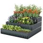 Raised bed 118x118x61cm, black