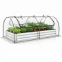 Galvanized steel raised bed with PVC cover and two zippers, 194×96×30 cm