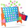 “Connect Four” spēle Relaxdays, XXL, ar somu, Zila/oranža, 120 × 110 × 55 cm