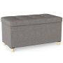 Storage pouf, 75 l storage, Grey, 76 × 38 × 39 cm