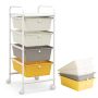 Storage trolley, 4 drawers, Yellow, 36.8 × 76.2 × 31.8 cm