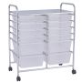 Storage trolley, 12 drawers, yellow / transparent, 63 × 74 × 37 cm