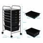 Storage Cart, 6 Drawers, Multicolor, 14.5 × 13 × 29.5 inches