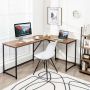 Desk, L-shaped, Black/brown, 147.3 × 76.2 × 119.4 cm