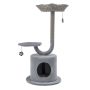 Multifunctional cat tower with 3 levels and rotating platform, gray
