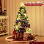 Artificial Christmas tree, 18 garlands, 130 branch tips, Green, Ø 60 × 120 cm