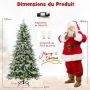 Artificial Christmas tree, 765 branch tips, Green/white, Ø 90 × 190 cm