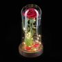 Mākslīgā roze Relaxdays, Ar LED virteni, Sarkana, Ø 11 × 22 cm