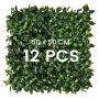 Artificial grass wall panels, 12 pcs, 50 × 50 cm