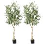 Artificial olive trees, 2 pcs., 1296 leaves and 72 fruits each