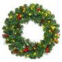 Artificial Christmas wreath, with LED lighting, Green