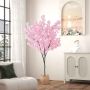Artificial cherry blossom tree, 1170 flowers, Pink, 20.32 × 20.32 × 190 cm