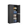 Dokumentu skapis SONGMICS OMC016B01, 4 durvis, 5 plaukti, Melna, 40 × 80 × 180 cm