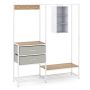 Clothes rack, shelves and 2 drawers, Multicolored, 138 × 161 × 35 cm