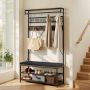 Drēbju pakaramais VEVOR DX0202-C250430Y-01, Ar apavu solu, Melna/brūna, 101,5 × 183 × 40 cm