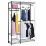 Clothes rack, 2 rails and shelves, Black, 121.92 × 180.34 × 45.72 cm