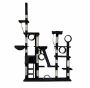 XXL cat scratching post/house 255 cm., black