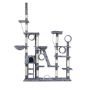 XXL cat tree/house 255 cm., light gray