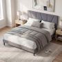 Double bed frame, 160 × 200 cm, 207 × 165 × 95–110 cm