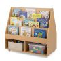 Double-sided children's book organizer, 5 casters, 90 × 45.5 × 87 cm