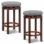 Set of 2 bar stools 42x42x66cm., brown/gray