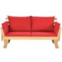 Garden sofa 198x75x75cm., light brown/red color