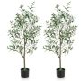 Set of 2 artificial olive trees 15x130cm, various colors