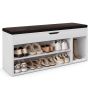 Shoe bench 104x48x30cm., white/black