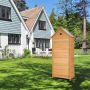 Spruce wood outdoor tool shed with 5 shelves, galvanized roof