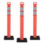 Traffic barriers, 3 pcs, Red, 30.5 × 30.5 × 114.3 cm