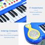 Electronic toy piano, 37 keys, Blue, 57.15 × 45.72 × 27.94 cm