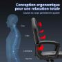 Ergonomic gaming chair with adjustable height 48-57.5 cm, black