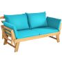 Garden sofa 198x75x75cm., light brown/mint color