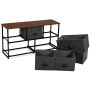 Chest of drawers 100x30x53.5cm., dark gray/brown