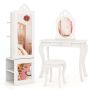 Children's mirror 34x30x117cm., white/black