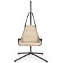 Hanging chair with stand 105x101x203cm., black/beige