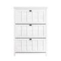 Shoe cabinet 80x30x111cm., white/black